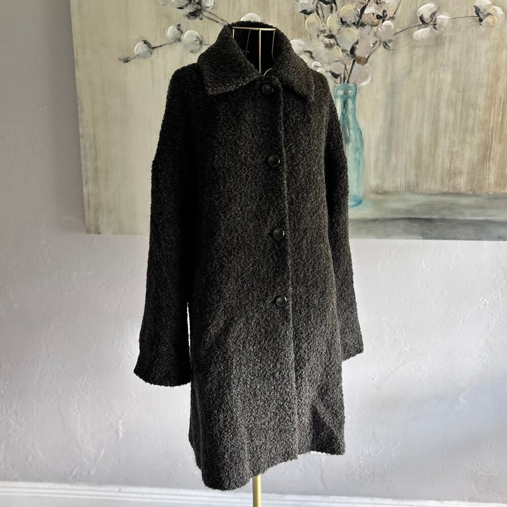 Cinzia Rocca Saks Fifth Avenue Alpaca Wool Coat Made in Italy Gray